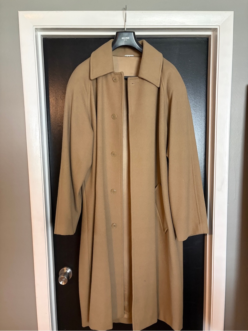 Classic Menโs Camel Long Wool Coat